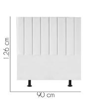 Cabeceira Estofada Carla 90cm Solteiro Para Cama Box Quarto Suede Branco - Gat Magazine - 2