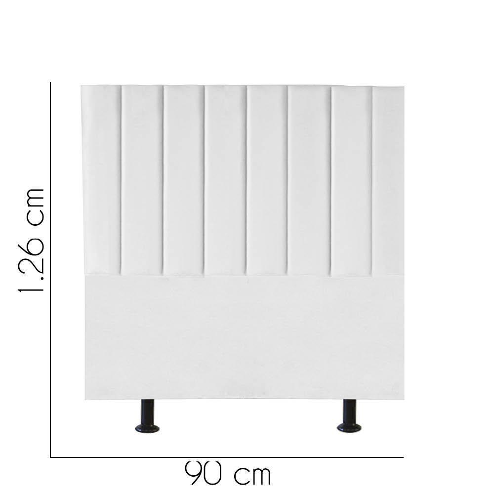 Cabeceira Estofada Carla 90cm Solteiro Para Cama Box Quarto Corino Branco - Gat Magazine - 2