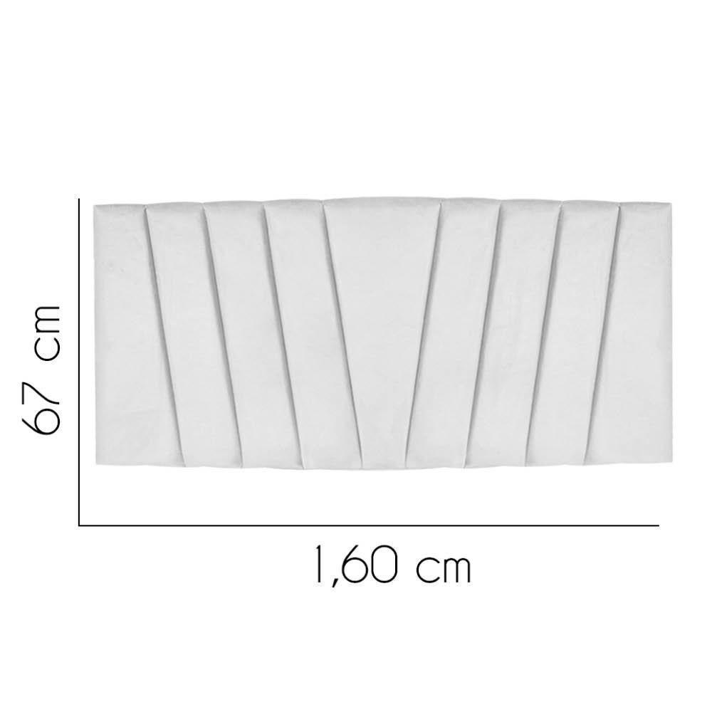 Painel Estofada Bélgica 160cm Queen Size Para Cama Box Quarto Suede Branco - Gat Magazine - 2