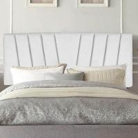 Painel Estofada Bélgica 160cm Queen Size Para Cama Box Quarto Suede Branco - Gat Magazine - 3