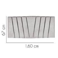 Painel Estofada Bélgica 160cm Queen Size Para Cama Box Quarto Suede Cinza Claro - Gat Magazine - 2