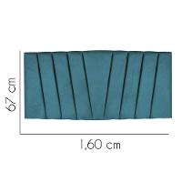 Painel Estofada Bélgica 160cm Queen Size Para Cama Box Quarto Suede Azul Turquesa - Gat Magazine - 3
