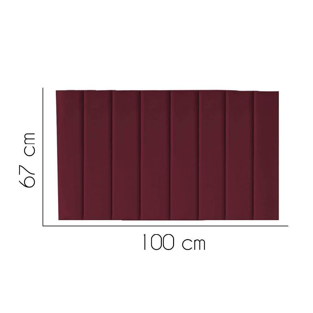 Painel Estofada Carla 100cm Solteiro Para Cama Box Quarto Suede Bordô - Gat Magazine - 2