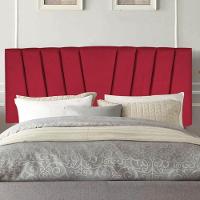 Painel Estofada Bélgica 160cm Queen Size Para Cama Box Quarto Suede Vermelho - Gat Magazine - 2