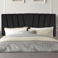 Painel Estofada Bélgica 160cm Queen Size Para Cama Box Quarto Suede Preto - Gat Magazine - 3
