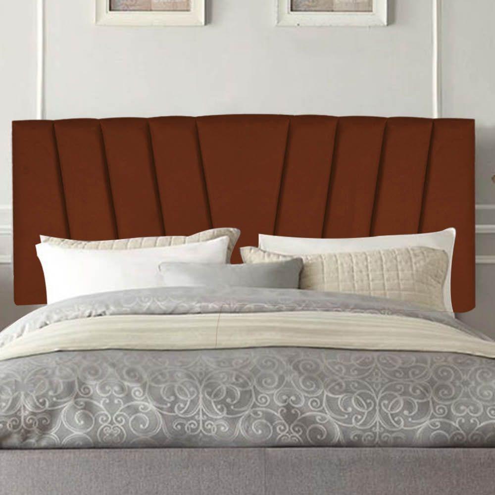 Painel Estofada Bélgica 100cm Solteiro Para Cama Box Quarto Suede Terracota Telha - Gat Magazine - 1