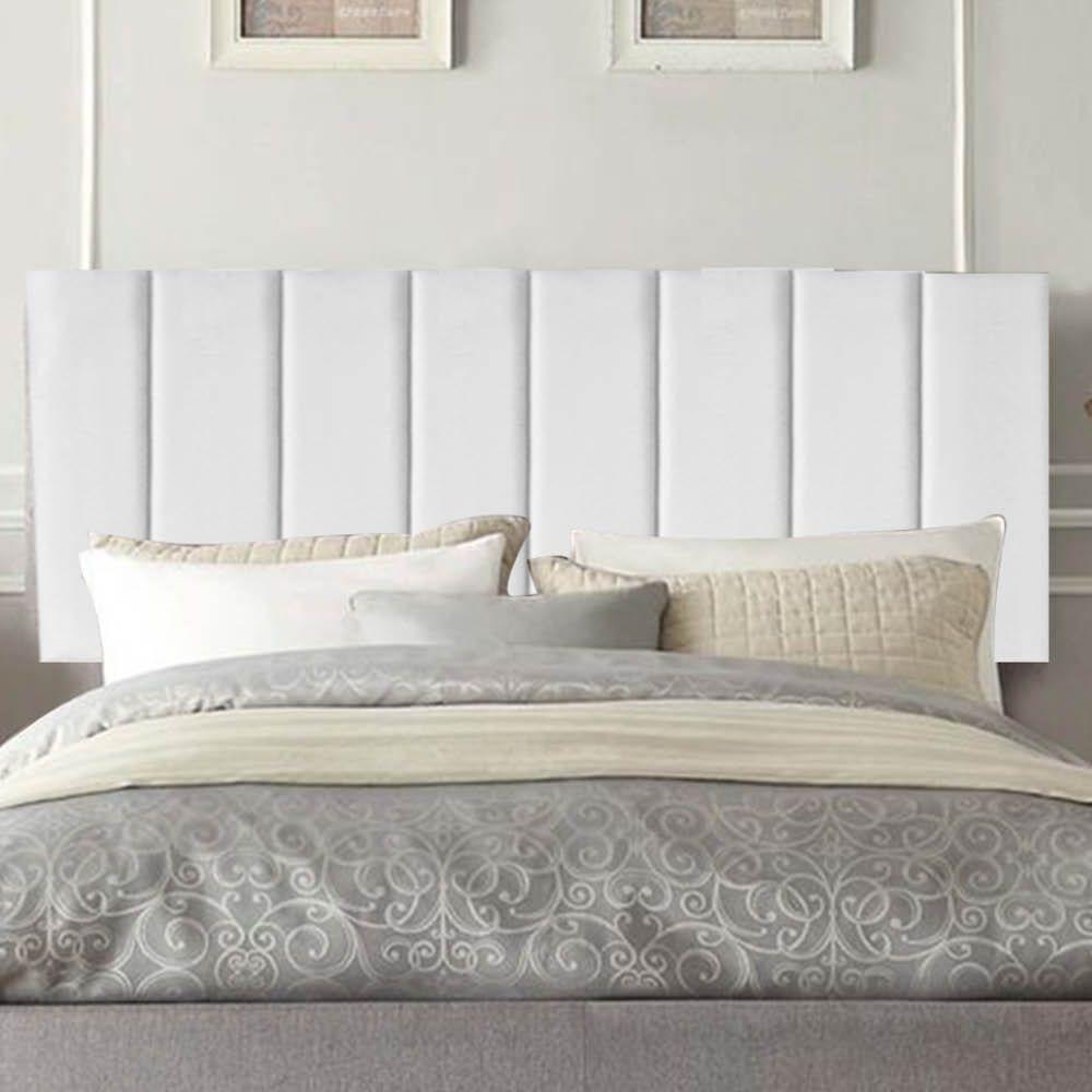 Painel Estofada Carla 100cm Solteiro Para Cama Box Quarto Suede Branco - Gat Magazine - 1