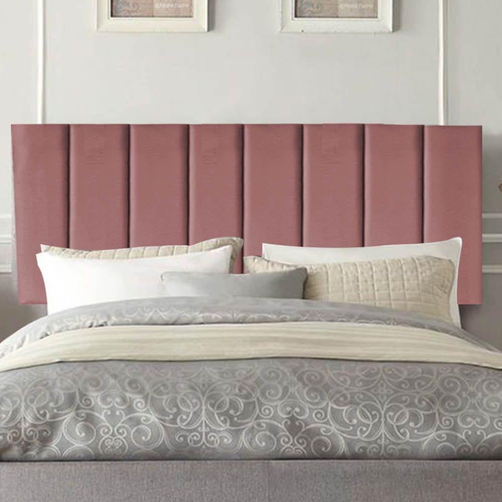 Painel Estofada Carla 100cm Solteiro Para Cama Box Quarto Suede Rose Gold - Gat Magazine - 1