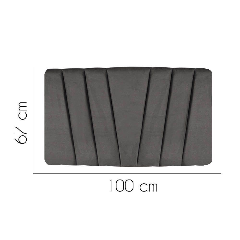 Painel Estofada Bélgica 100cm Solteiro Para Cama Box Quarto Suede Cinza Escuro Grafite Gat Magazine - 2