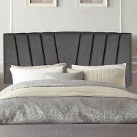 Painel Estofada Bélgica 100cm Solteiro Para Cama Box Quarto Suede Cinza Escuro Grafite Gat Magazine - 1