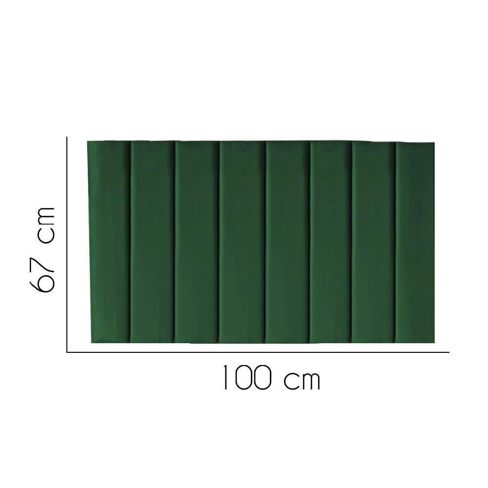Painel Estofada Carla 100cm Solteiro Para Cama Box Quarto Suede Verde - Gat Magazine - 2