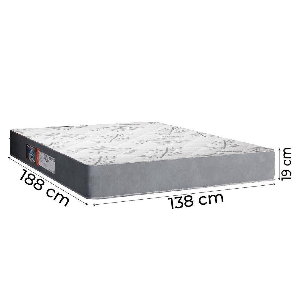 Cama Box Baú Casal Colchão Espuma Egito 138x188x60cm Cinza / Branco Portobel  Cinza - 2