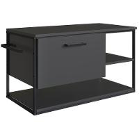 Gabinete Suspenso Para Cuba Banheiro 1 Pt Basc P1007 Preto Grafite Pp Preto Grafite - 1