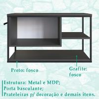 Gabinete Suspenso Para Cuba Banheiro 1 Pt Basc P1007 Preto Grafite Pp Preto Grafite - 7