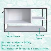 Gabinete Suspenso Para Cuba Banheiro 1 Pt Basc P1007 Preto Branco Pp Preto Branco - 2