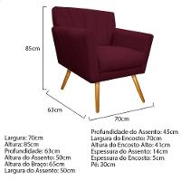 Kit Diva Recamier Vanessa 140cm Lado Esquerdo E 01 Poltrona Laura Suede Cor Bordô - 7