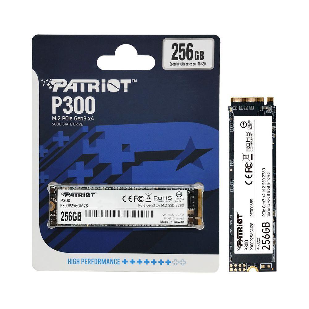 Ssd 256gb Patriot P300, M.2 2280 Pcie 3x4 Nvme 1.3, Leitura 1700mb/s, Grav. 1100mb/s - P300p256gm28 - 1