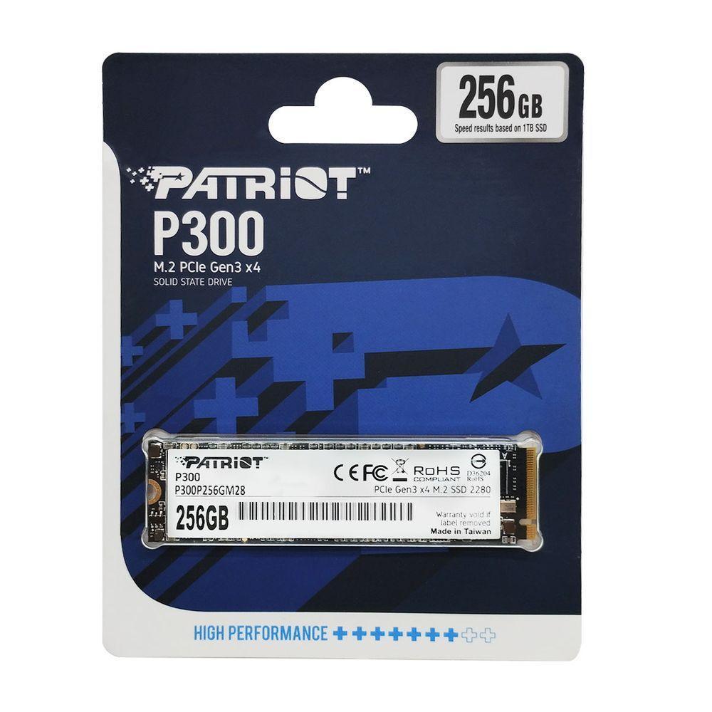 Ssd 256gb Patriot P300, M.2 2280 Pcie 3x4 Nvme 1.3, Leitura 1700mb/s, Grav. 1100mb/s - P300p256gm28 - 2