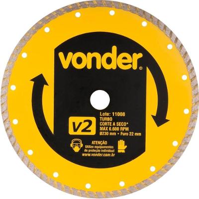 Disco Diamantado 230Mm Turbo Furo 22Mm V2 - Vonder