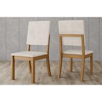 Kit 2 Cadeiras Sala Jantar Mila 2 Un Nature/Veludo Light Linho - Henn - 1