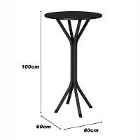 Mesa Alta Holanda Com Tampo Mdp Preto 60x60 Martelado Grafite Teixeira Grafite Com Preto - 2