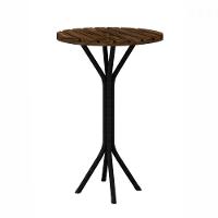 Mesa Alta Holanda Com Tampo Mdp Ripado 60x60 Martelado Grafite Teixeira Grafite - 1