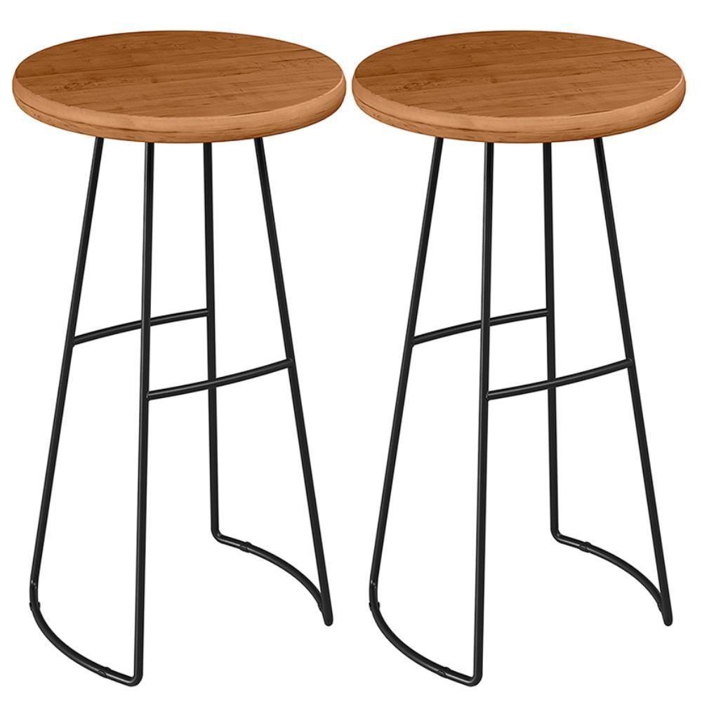 Kit 2 Mesas Bistrô Bar Alta Estrutura Ravi D01 Peroba Rosa - 1