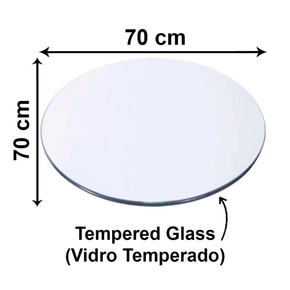Mesa Bistrô Redonda Apollo 70 Cm (largura) Base Aço Cromado Tampo Vidro Temperado 110 Cm (altura) - 3