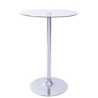 Mesa Bistrô Redonda Apollo 70 Cm (largura) Base Aço Cromado Tampo Vidro Temperado 110 Cm (altura) - 1