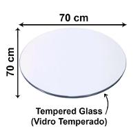 Mesa Bistrô Redonda Apollo 70 Cm (largura) Base Aço Cromado Tampo Vidro Temperado 110 Cm (altura) - 3