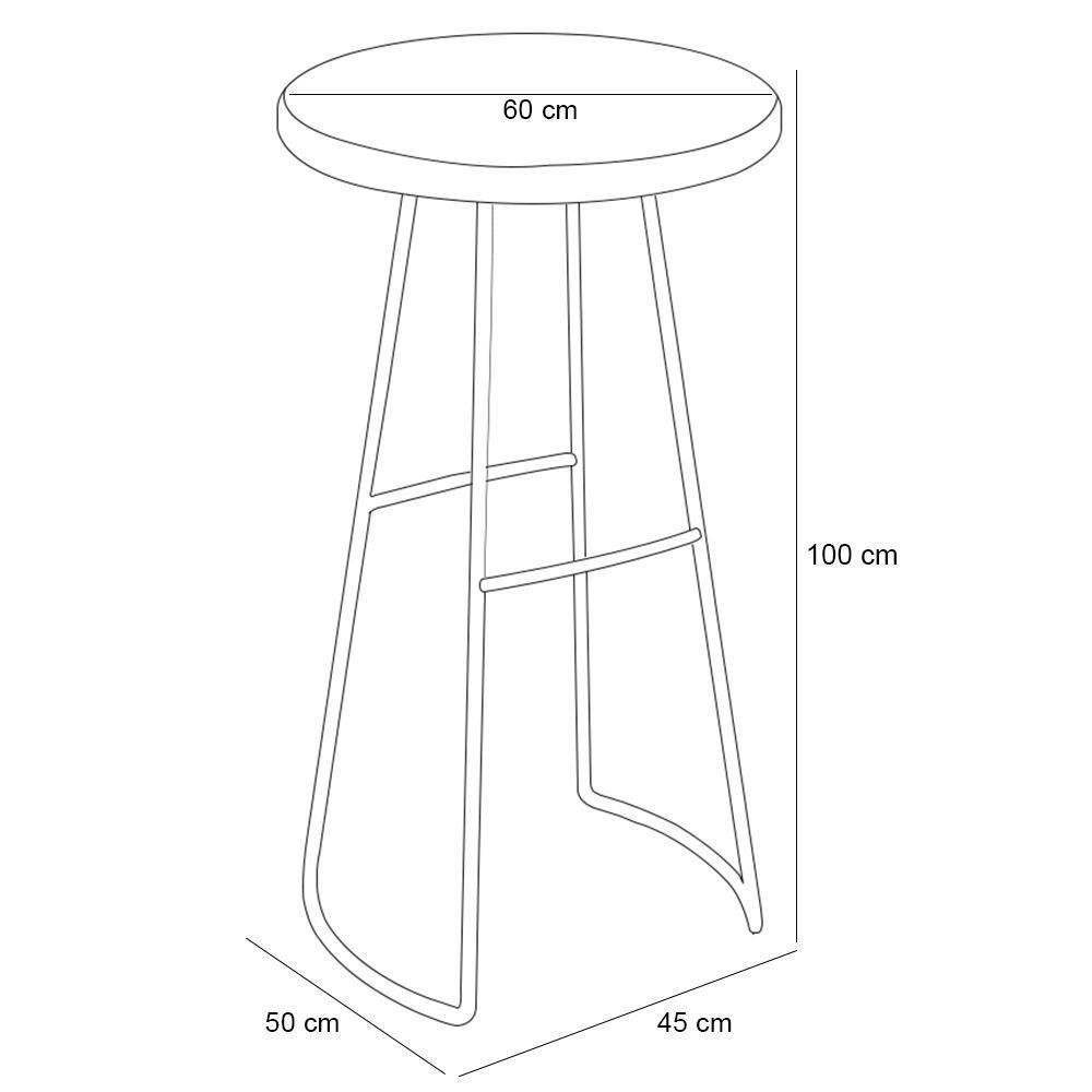 Kit 3 Mesas Bistrô Bar Alta Estrutura Ravi D01 Peroba Rosa - 3