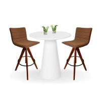 Mesa Bistrô Cone 60 Cm Tampo Laca Branca Base Branca Branco - 1