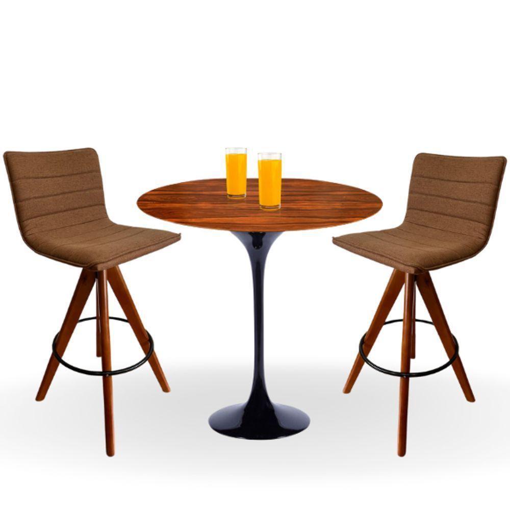 Mesa Bistrô Saarinen 70 Cm Tampo Pau Ferro Base Preta Preto - 2