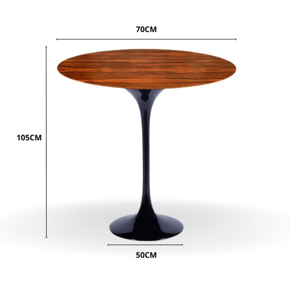 Mesa Bistrô Saarinen 70 Cm Tampo Pau Ferro Base Preta Preto - 3