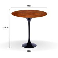 Mesa Bistrô Saarinen 70 Cm Tampo Pau Ferro Base Preta Preto - 3