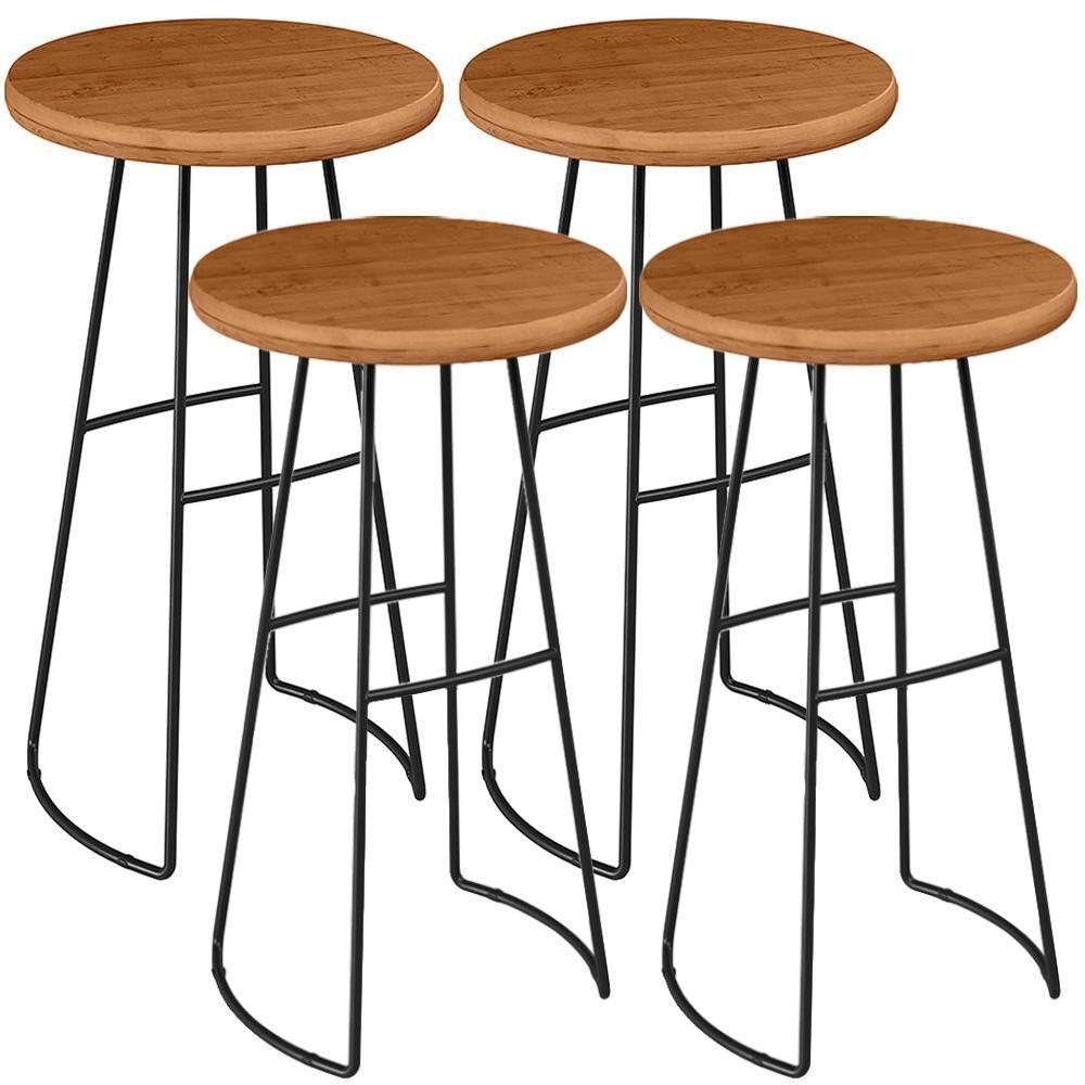 Kit 4 Mesas Bistrô Bar Alta Estrutura Ravi D01 Peroba Rosa - 1