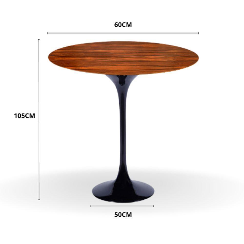 Mesa Bistrô Saarinen 60 Cm Tampo Pau Ferro Base Preta Preto - 2