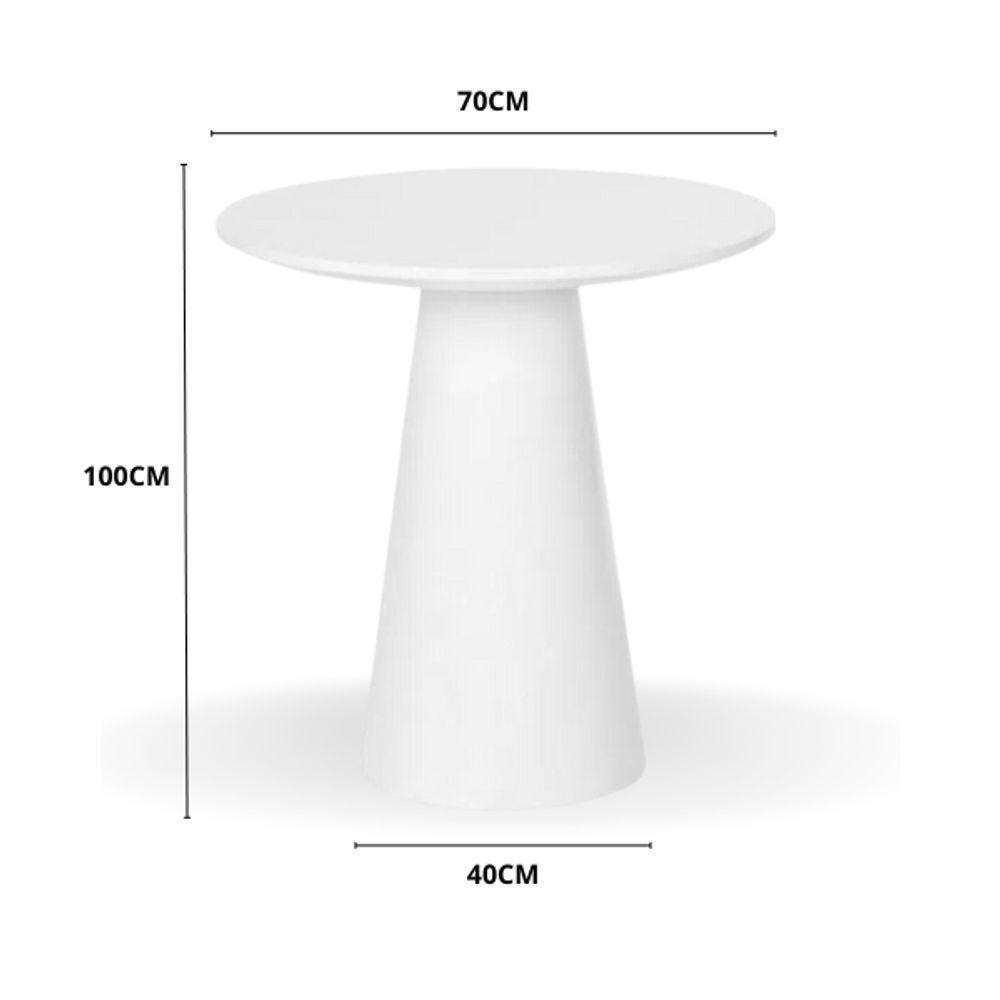 Mesa Bistrô Cone 70 Cm Tampo Laca Branca Base Branca Cor Branco - 4