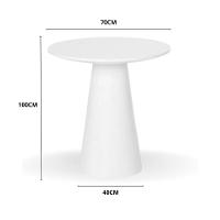 Mesa Bistrô Cone 70 Cm Tampo Laca Branca Base Branca Cor Branco