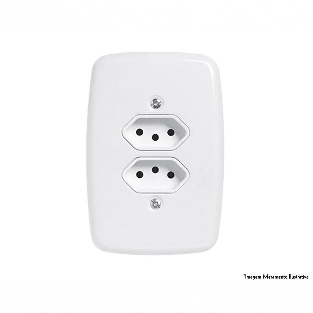 Tomada Dupla Ideale Br 2pt+t C/pl 10a 250v 3213 C/12pcs - 1