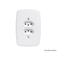 Tomada Dupla Ideale Br 2pt+t C/pl 10a 250v 3213 C/12pcs - 1