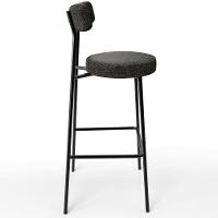 Kit 02 Banquetas Altas Estrutura Em Aço Milão Linho Chumbo - 3