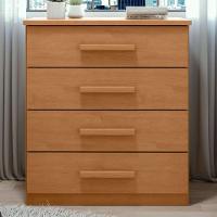 Cômoda Baião Com 4 Gavetas Corrediças Telescópicas Lopas Amendoa Clean - 1