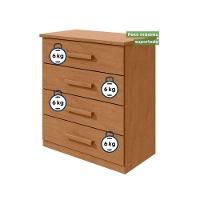 Cômoda Baião Com 4 Gavetas Corrediças Telescópicas Lopas Amendoa Clean