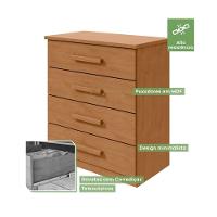 Cômoda Baião Com 4 Gavetas Corrediças Telescópicas Lopas Amendoa Clean - 5