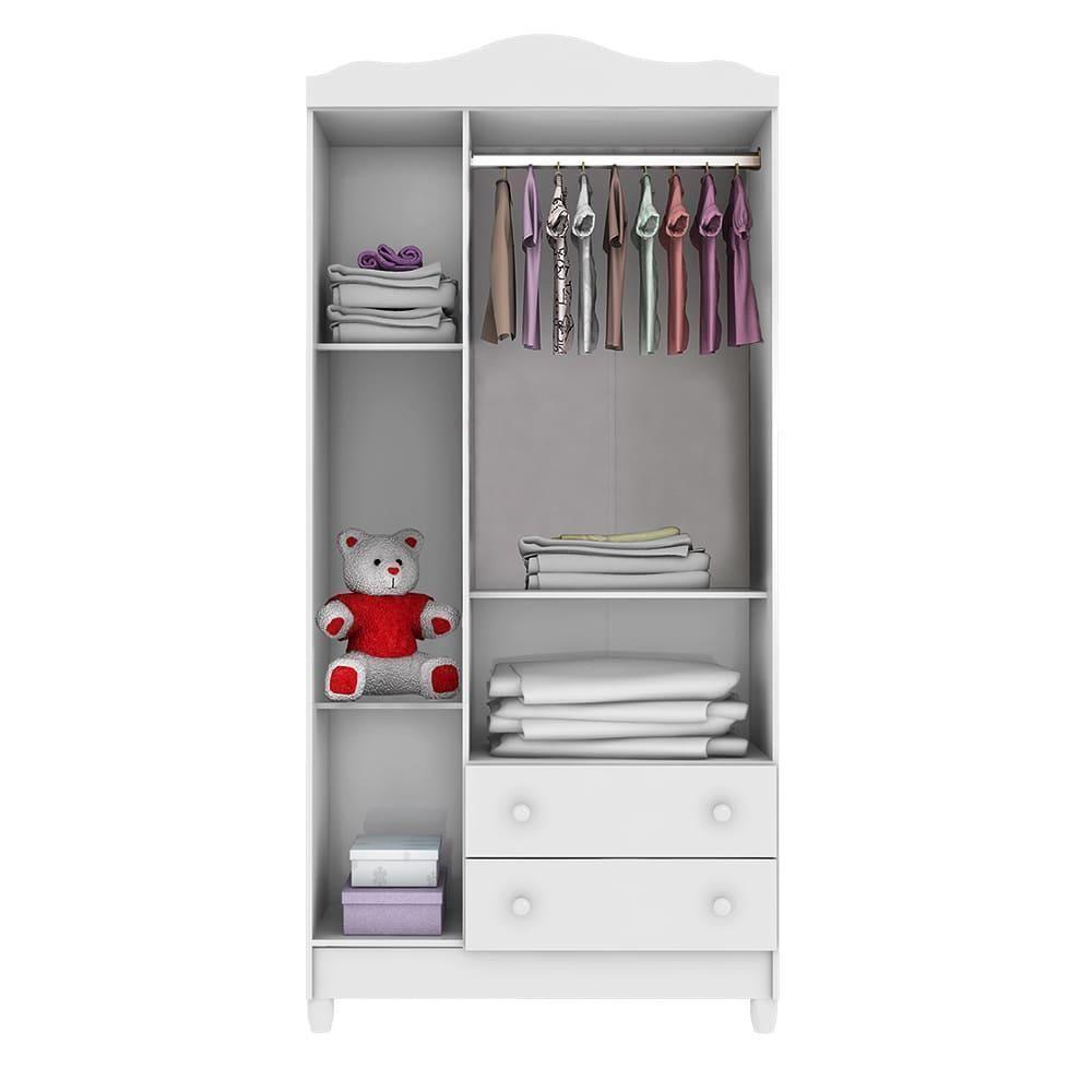 Quarto De Bebê Berço 3 Em 1 Guarda Roupa Infantil Branco - 3