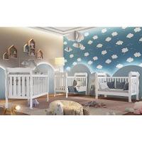 Quarto De Bebê Berço 3 Em 1 Guarda Roupa Infantil Branco - 6