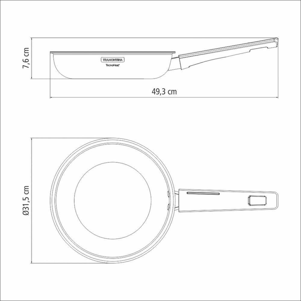 Frigideira Tramontina Grano Baquelite 30cm 3,4l Em Aço Inox Com Corpo Triplo Antiaderente Tramontina - 7