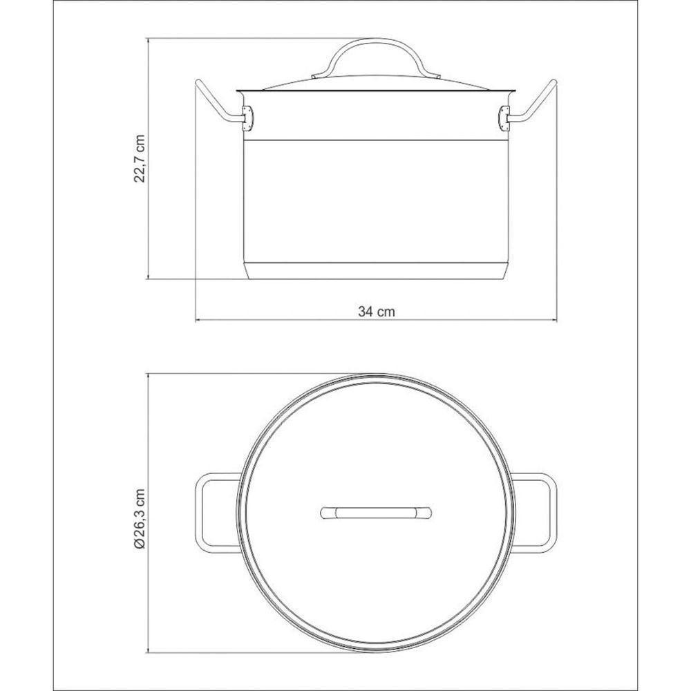 Caldeirão Professional Em Aço Inox Fundo Triplo Com Tampa Plana Detalhe Satinado 24 Cm 7, - 2