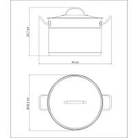 Caldeirão Professional Em Aço Inox Fundo Triplo Com Tampa Plana Detalhe Satinado 24 Cm 7, - 2